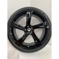 Genuine 21" 5-Spoke Fan Piano Gloss Black 8.5 x 21" - 21" OFFSET - 44.5 Alloy Rim