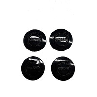 Black 64mm Centre Caps Black Badge on Silver Set of 4 - 31454233