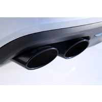 HEICO SPORTIV quad tailpipe kit, black chrome V60 TYP 225, T6, B4204T* ECA2, FOR ORIGINAL REAR SKIRT (TRAPEZIUM SHAPE)