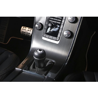 Gear shift knob aluminium/black leather illuminated AT from MY 13 on S60/V60/XC60/V70/XC70/S80 (134/155/156/135/136/124)
