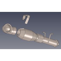 Stainless Downpipe incl. Race Catalyst - Volvo V60 II /XC60 II / XC 90 IIT8 Hybrid 303Hk AWD B4204 T34