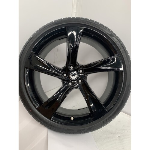 Genuine 21" 5-Spoke Fan Piano Gloss Black 8.5 x 21" - 21" OFFSET - 44.5 Alloy Rim